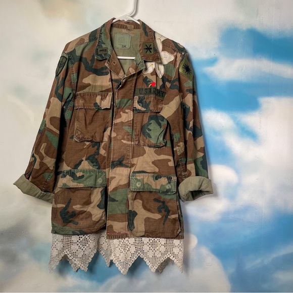 Upcycled Army Fatigue Jacket - Picture 2 of 5